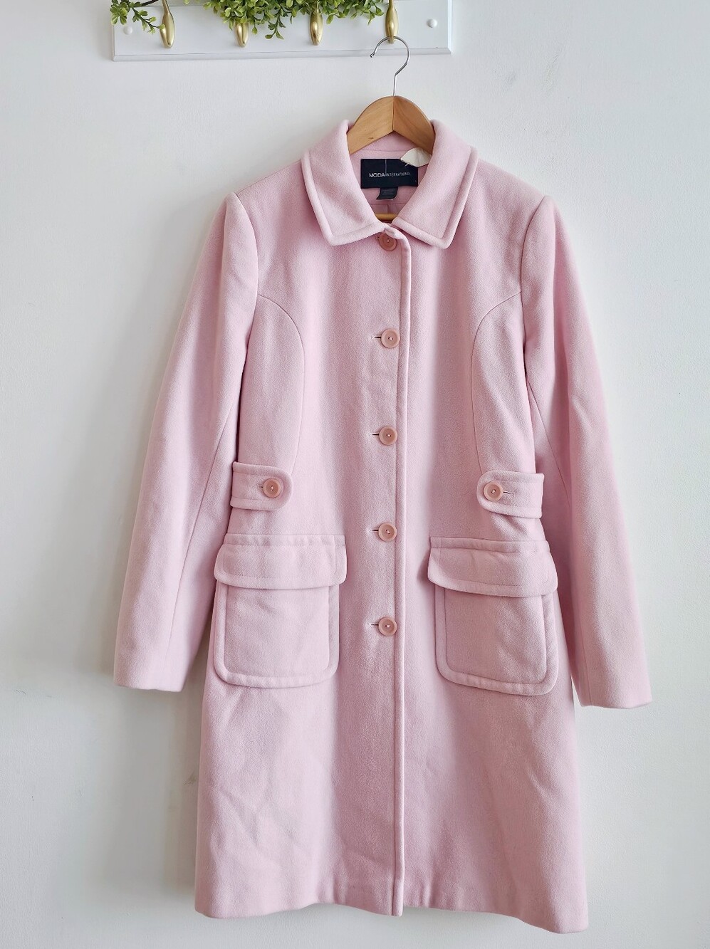 Moda International Pink Wool Blend Y2K Princess Coat Women’s 12 Tall 12T